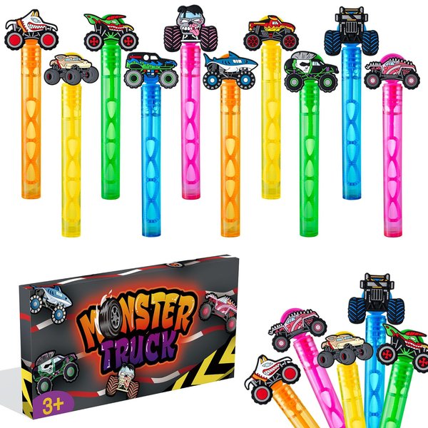 WHALEISLAND Truck Party Favors,20 Pcs Truck Bubble Wands for Kids,Car Bubble Wand for Truck Birthday Party Supplies Decorations,Classroom Prizes Goodie Bag Stuffers Gift