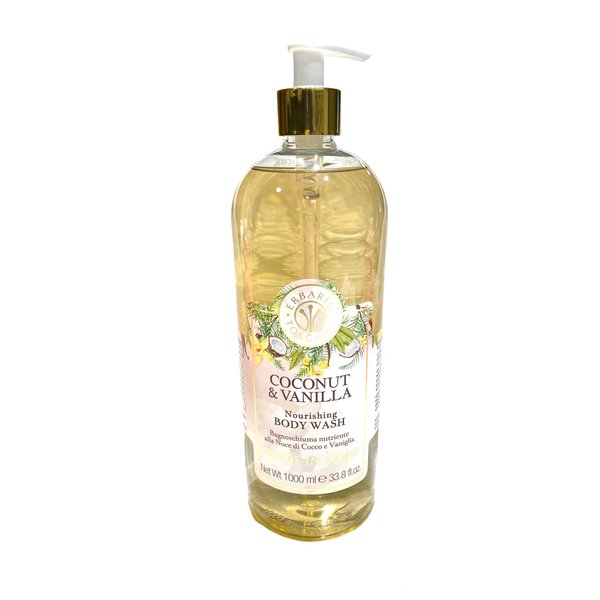 ERBARIO TOSCANO COCONUT & VANILLA Nourishing Body Wash, Made in ITALY 33.8 oz