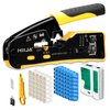 Hiija RJ45 Crimp Tool Kit Pass Through Ethernet Crimper Kit All-in-one Ratcheting Modular Data Cable Crimper Kit