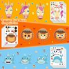 Aowplc 48 Sheets Make-a-Face Animal Stickers Mix and Match for Kids Party Favors Supplies Activities Crafts