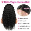 13x4 Glueless Wigs Human Hair Pre Plucked Pre Cut Deep Wave Lace Front Wig Human Hair with Baby Hair 180% Density Human Hair Lace Front Wigs for Women 22 Inch Natural Black