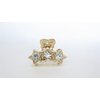 Generic Small shiny gold metal three stars hair claw clip with crystals
