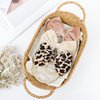 YanJie Velvet Baby Girl Bows Headband Leopard Baby Hair Bows Newborn Handmade Baby Headbands Nylon Hairbands Hair Accessories for Infant Toddlers Kids(4.5 leopard Beige Khaki)