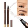 Espoce Eyebrow Pencil, 2Pcs Waterproof Microblading Eyebrow Pens, 4 Tip Precise Eye Brow Makeup Pen for Women to Effortlessly Create Hair Like Natural Brows, Non Dry Out and Last All Day (Dark Brown)