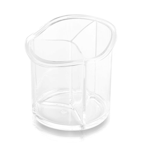 BINO The Triad' 3 Compartment Acrylic Makeup and Jewelry Organizer, Clear and Transparent Cosmetic Beauty Vanity Holder Storage, Clear