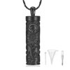 QGJNSGC Sunflower Celtic Urn Necklace Cylinder Bar Urn Necklace for Ashes Pendant Necklace Keepsake for Ashes Memory Keepsake Cremation Jewelry (Black)
