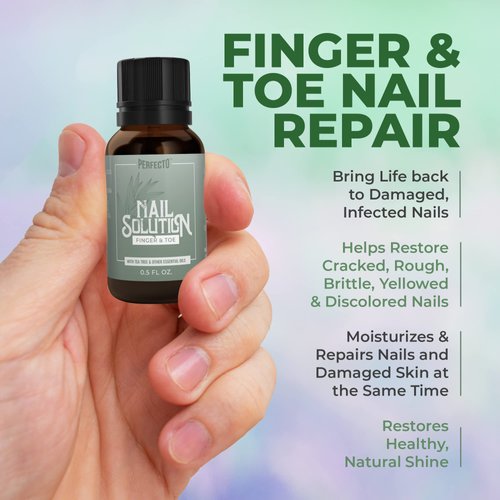 Perfecto Toenail Treatment with Tea Tree Oil - Fingernail and Toe Nail Treatment Extra Strength - Nail Repair Foot Nail Treatment - Renews Foot, Yellow & Cracked Nails