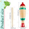 2 Pieces Colorful Fish Shaped Guiro Instrument Latin Percussion Musical Instruments Wooden Frog Instrument Musical Percussion Instruments for Adults Kids with Rhythm Sticks