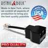 RetailAndBulk Phone Jack Splitter for Landline Telephone RJ11 6P4C 2-Way in-Line or in-Wall Duplex Adapter (1 Splitter + 2.5 Inch Cable) Made in USA