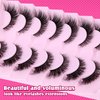 Lashes Natural Look Cat Eye False Eyelashes Mink Fluffy Fox Eye Lashes Wispy 15mm 6D Volume Strip Fake Eyelash Extension Look by PHKERATA, 7 Pairs Pack