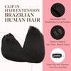 GOO GOO Clip in Hair Extensions Real Human Hair, 18inch 120g 7Pcs, 1B Natural black, Remy Human Hair Extensions Clip ins for Women, Natural Human Hair