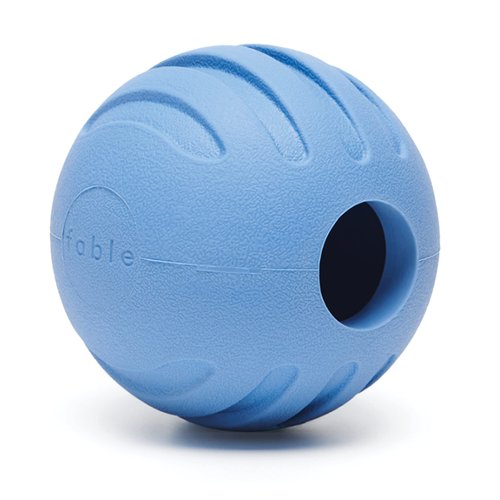 FABLE Signature Ball - Interactive Rubber Dog Ball with Treat Openings - for Most Breeds and Sizes - Durable Dog Toy Ball - 2.45” Diameter