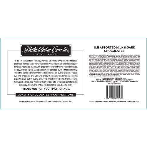 Philadelphia Candies Assorted Milk and Dark Chocolates, 1 pound Gift Box