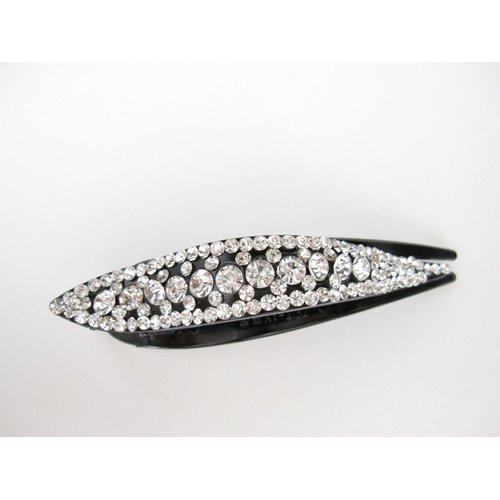 Generic Clear crystal black acrylic alligator hair claw clip clamp