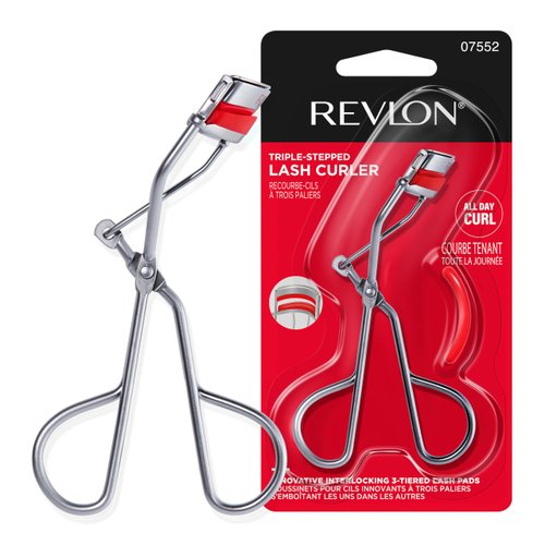 REVLON Triple-Stepped Lash Curler,Stainless steel/red