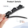 COMNICO Sparkling Crystal Stone Braided Hair Clips, 4Pcs Four-Leaf Clover Duckbill Clips Shiny Rhinestone Hairpins Hair Accessories for Women and Girls Styling Sectioning