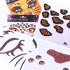 Leopards Lions Face Gem Sticker Halloween Face Tattoos Stickers Forest Animals Temporary Tattoos Stickers Glittery Eye Face Body Sticker for Makeup Halloween Face Decor 2 Sheets.(B-Leopards Lions)