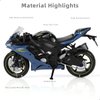 Risopen 1/12 Kawasak Ninja Motorcycle Model Toy Mini Alloy Metal Diecast Motorcycle Model Blue Motorcycle Model Toy Sport Motorcycle Racing Model Collection Gift for Men Kid Boy (ZX-6R)