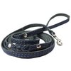 6' Long Genuine Leather Braided Dog Leash Black 3/8" Wide for Small Dogs amd Puppies