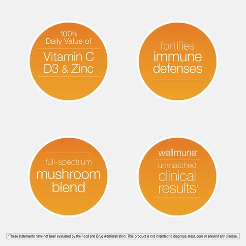 Youtheory Immune+ Daily Wellness - Organic Mushrooms - Beta Glucan - Vitamin C, D3 & Zinc, 60 Vegetarian Caps