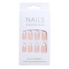 French Tip Press on Nails Pink Fake Nails Almond False Nails with French Designs Medium Length Glue on Nails Nude Stick on Nails White Tip Acrylic Nails Full Cover Glossy Artificial Nails for Women