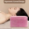 Eyelash Extension Neck Pillow Beauty Salon - Memory Foam Neck Pillow for Lash Extension Grafting Eyelash Curve Pillow with Makeup Pocket to Protect Neck (Pink)