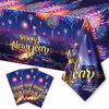 YVAINE 3 Pieces Happy New Year Tablecloths 54x87 Inch New Years Eve Party Table Cover Happy New Year Decorations Plastic Tablecover 2025 New Years Eve Party Supplies