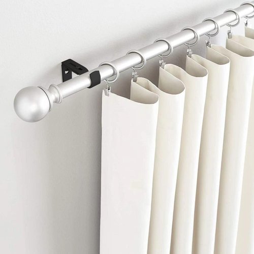 Curtain Rod Brackets for Adjustable, 2 Pack Premium Rod Bracket for Walls, Curtain Rod Holder, Drapery Rod Holders Hardware Window Curtain Rod Support Hanger for 1 Inch Rod (Black)