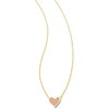 Kendra Scott Ari Heart Pendant Necklace for Women, Fashion Jewelry, 14k Gold-Plated Brass, Light Pink Drusy