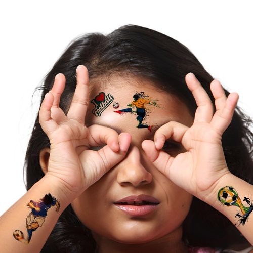 10-Pack Soccer-Themed Temporary Tattoo Stickers – 2.9 x 4.7 Inch Fake Tattoos for Kids and Adults – Perfect for Sports Parties, Game Day, and Soccer Fans