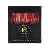 iBeautying Press on Nails - Chinese Red Solid Color False Nails | Stiletto Long Reusable Fake Nails in 10 Sizes - 24 Nail Kit with Jelly Glue Pad