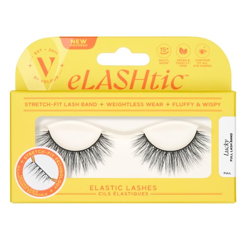 eLASHtic™ Lashes | Full Band | Strip Lashes | Natural Wispy Lashes | Fake Eyelashes | Elastic Lash Band | Round & Full Volume (Lucky) Full Band Lash