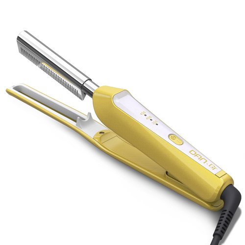 Hot Comb Electric with Clip, Straightening Comb Brush Hair Straightener Pressing Comb for Natural Black Hair Beard Wigs, with A Pouch, 1x10 inch Travel Friendly