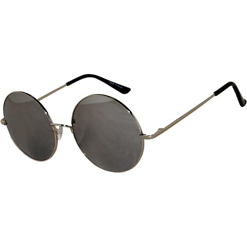 Round Style Round Sunglasses Silver Mirrored Lens Silver Metal Frame