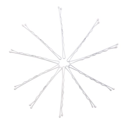 Dofash 5Waves Bobby Pins White Hair Pins 5CM/2IN Hairpins Decorative Hair Accessories for Women Wedding, White Gray Hair - 60 Count/Card