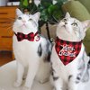 STMK 2 Pack Christmas Cat Bandana Collar with Bell, Breakaway Holiday Cat Kitten Bandana Collar with Bell Santa Christmas Tree for Christmas Cats Kittens Costume Decorations