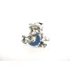 Generic Small mini silver metal clear blue moon crystal hair claw clip