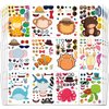 Aowplc 48 Sheets Make-a-Face Animal Stickers Mix and Match for Kids Party Favors Supplies Activities Crafts