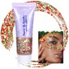 Boko 50ML Body Glitter Gel, Red Green Christmas Chunky Glitter Gel for Face Hair Body Sparkle Makeup, Cosmetic Mermaid Face Glitter Sequins for Christmas Concert Party Event Rave Accessories