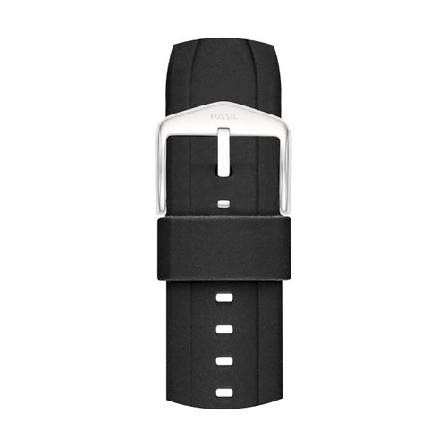 Fossil All-Gender 22mm Silicone Interchangeable Watch Band Strap, Color: Black (Model: S221304)
