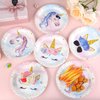 Naozinebi 48PCS Unicorn Birthday Plates Unicorn Party Supplies Magical Unicorn Tableware Rainbow Plates Disposable Paper Plate for Girls Boys Kids Unisex Unicorn Party Baby Shower Favors 6.7*6.7inch