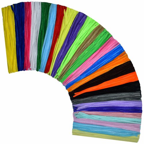 Multicolored Craft Pipe Cleaners Chenille Stems (500 Pieces) 26 Colors for DIY Creative Art Decorations (0.24 x 12 Inch)