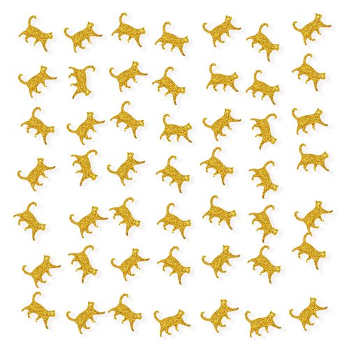 PINKAAJ Set of 100 Cat Confetti, Glitter Cat Paper Scatter, Cat Birthay Party Confetti, Cat Smash Cake Decor, Pet Cat Birthday Party Decor, Kitty Birthday Party Supplies (GOLD)