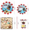 Pirate Birthday Party Supplies Decorations, Pirate Treasure Theme Paper Plates and Napkins Set with Cups and Straws for 24 Guests, 120 Pcs Disposable Party Dessert Dinnerwares