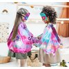 D.Q.Z 6 Pcs Girls Fairy Butterfly Wings for Kids Halloween Costumes with Antenna Headband Mask Party Favors (Purple-Green)