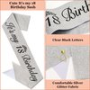 BAHABY Silver It's My 18 Birthday Sash and Crown 18th Birthday Decorations Birthday Tiara Birthday Party Favors
