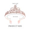 Yean Birthday Silver Tiaras Crown Crystal Princess Crowns Rhinestone Tiara with Comb Headband Sash Crown for Women a n d Girls (Rose Gold)