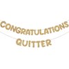 Fulmoon Pre Strung Congratulations Quitter Glitter Banner Funny Retirement Banner Retirement Party Decorations Retirement Party Supplies Garland for Men Women Gifts, No DIY (Champagne Gold)