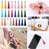 Tassels for Jewelry Making, Flasoo 100 Pieces Keychain Tassel Charms Silky Handmade Tassels Bulk for Resin DIY Crafts, Bracelets, Earrings, Keychain, Necklace