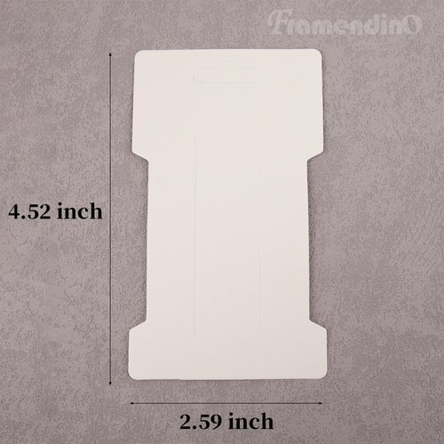 Framendino, 100 Pack Hair Clip Display Cards Rectangular Hair Bow Holder Cards, White Cardboard Barrettes Jewelry Display Holder for Hair Accessories Display Organizing